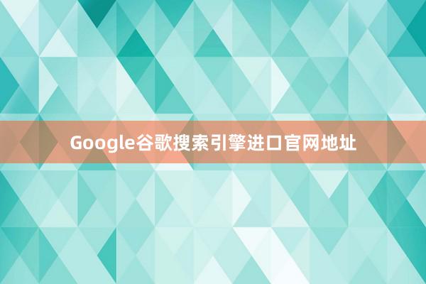 Google谷歌搜索引擎进口官网地址